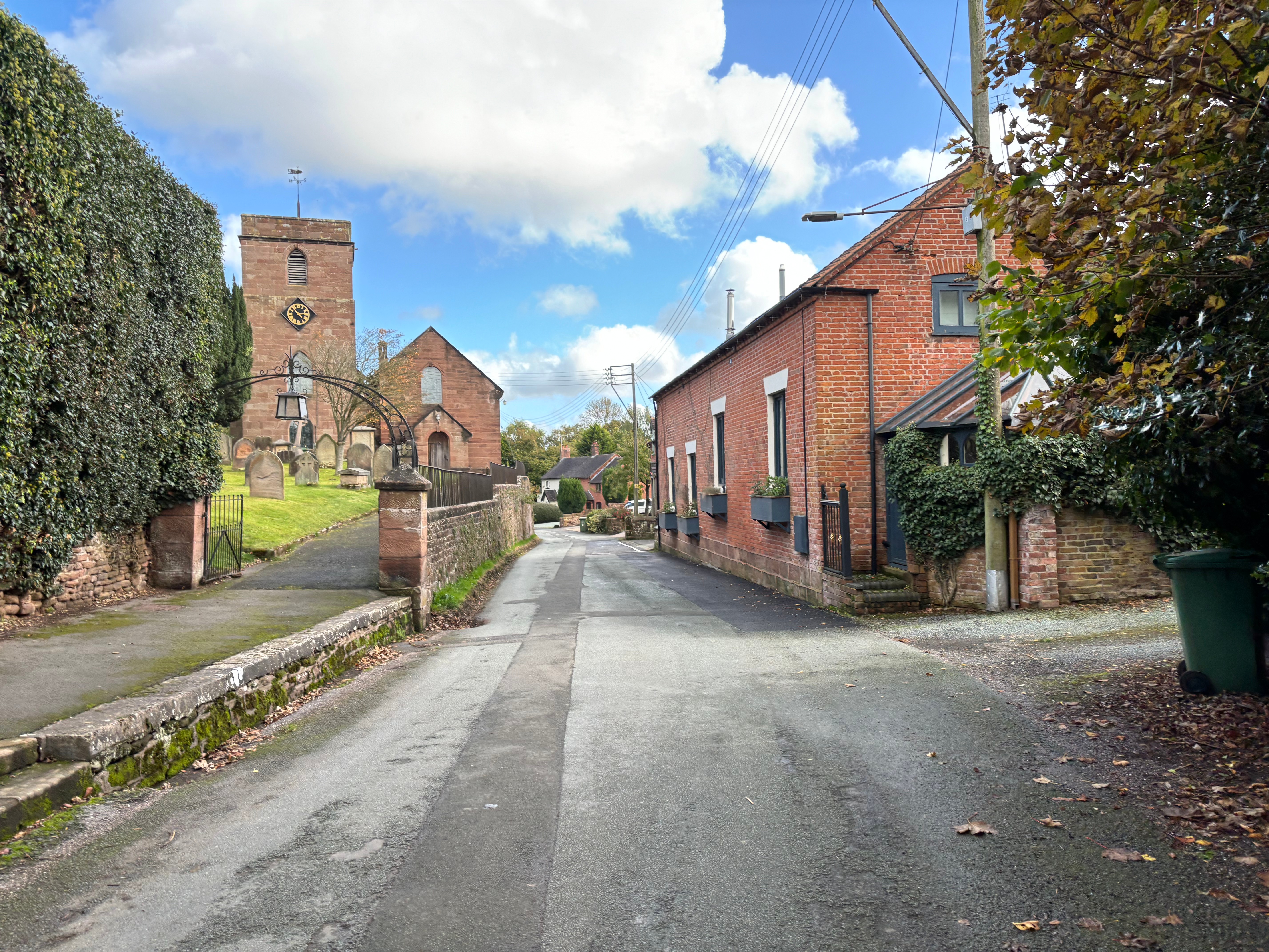 Church Street in the old village, Hinstock